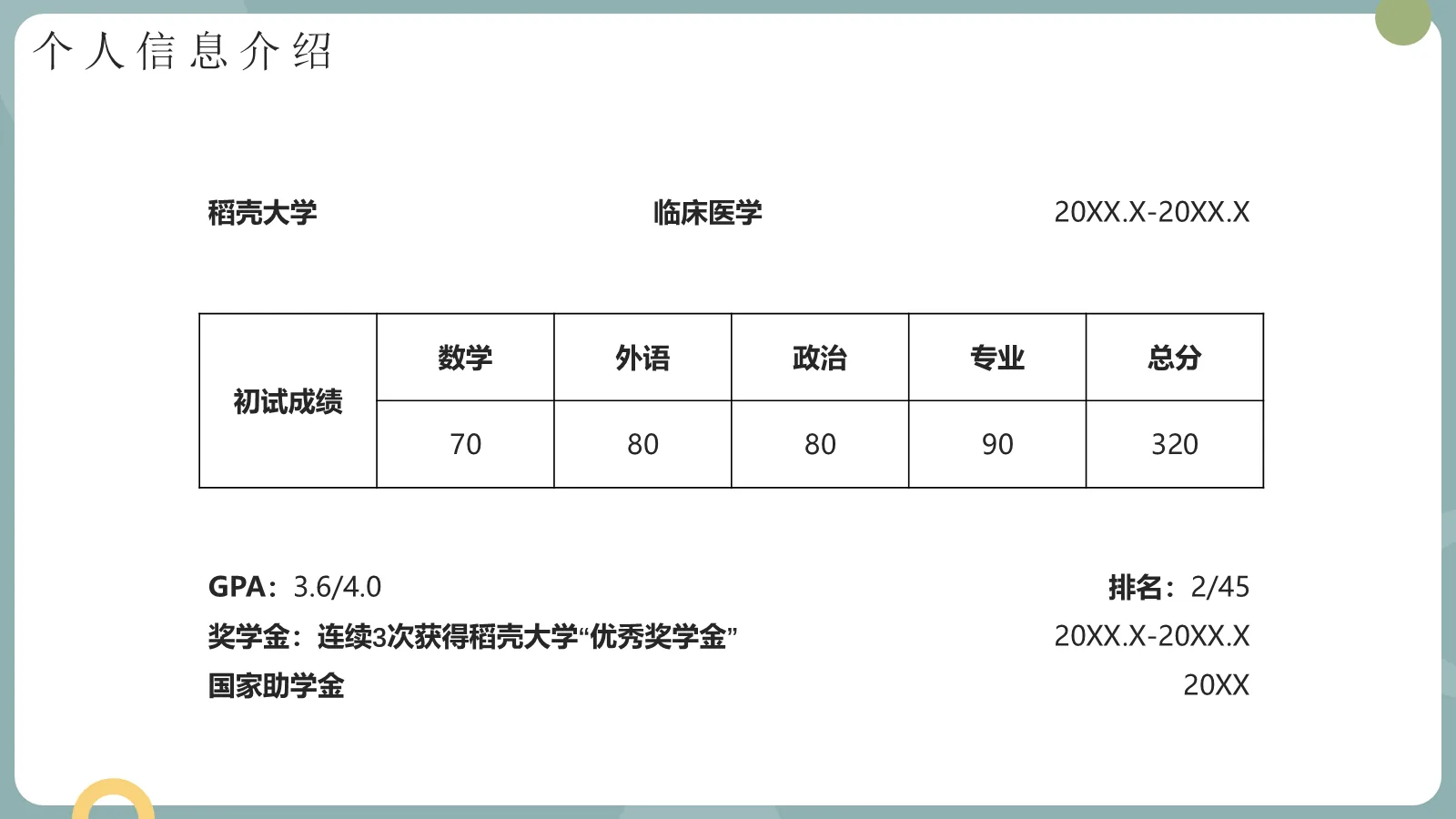 研究生复试PPT模板 第 5 页预览图