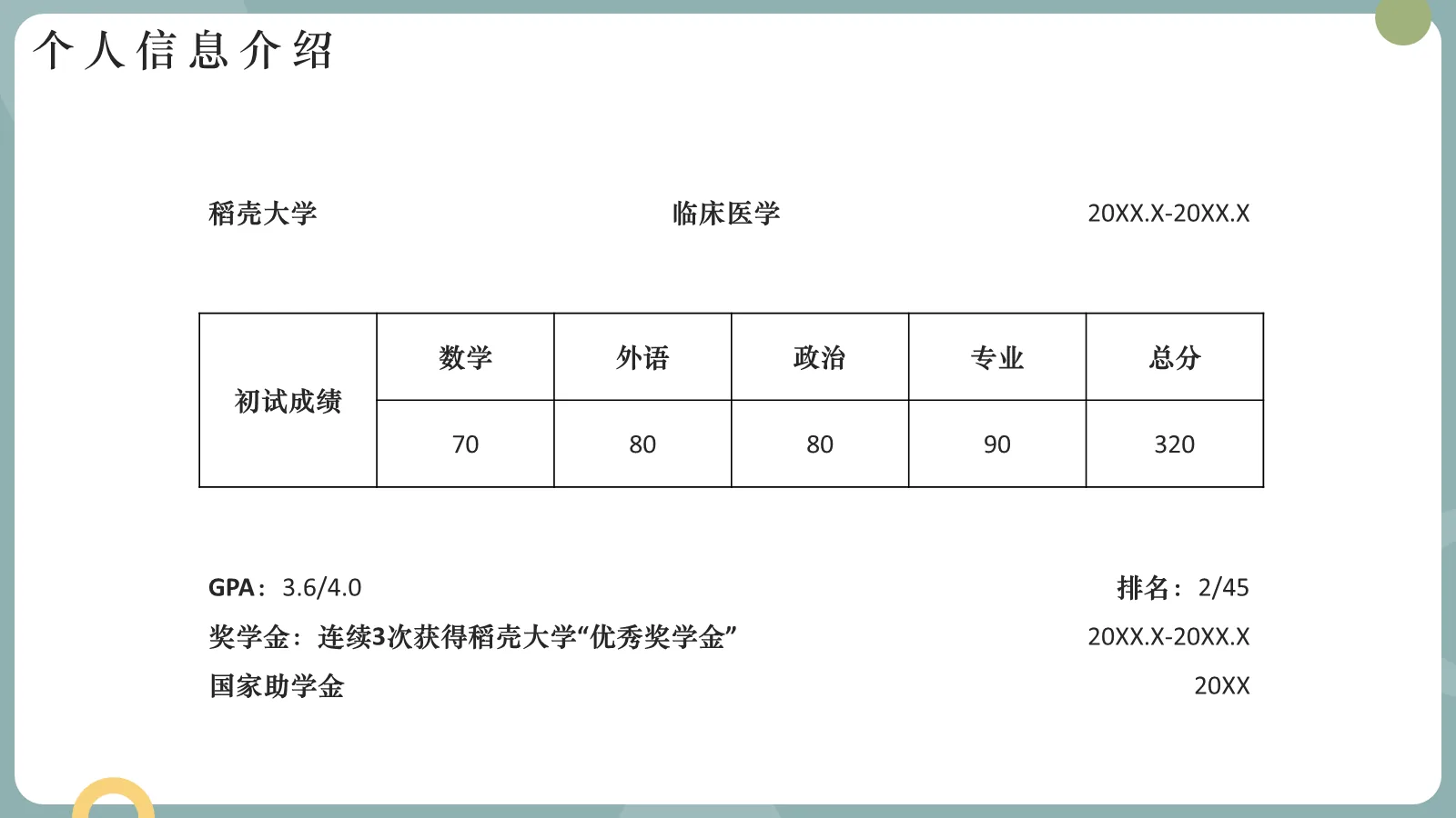 研究生复试PPT模板 第 5 页预览图