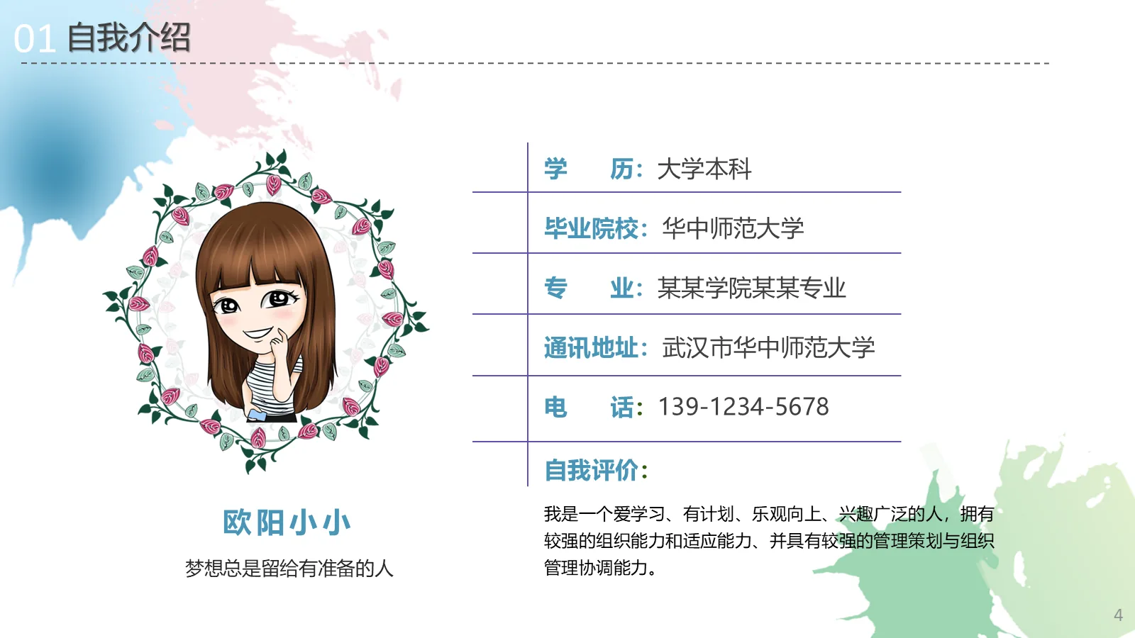 研究生复试自我介绍PPT模板 第 4 页缩略图