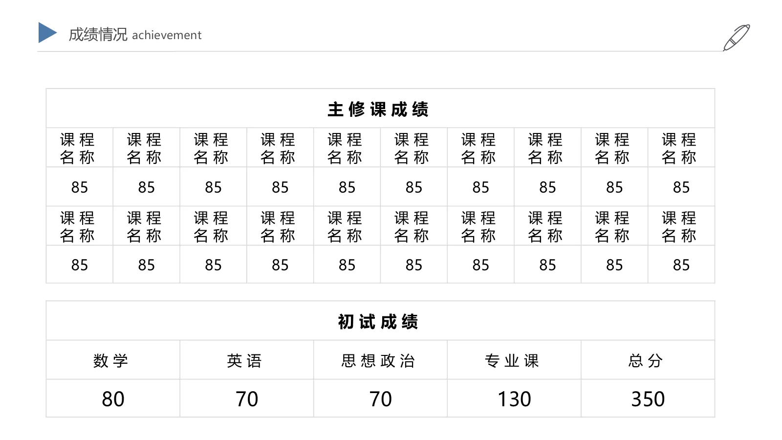 研究生复试自我介绍PPT模板 第 8 页预览图
