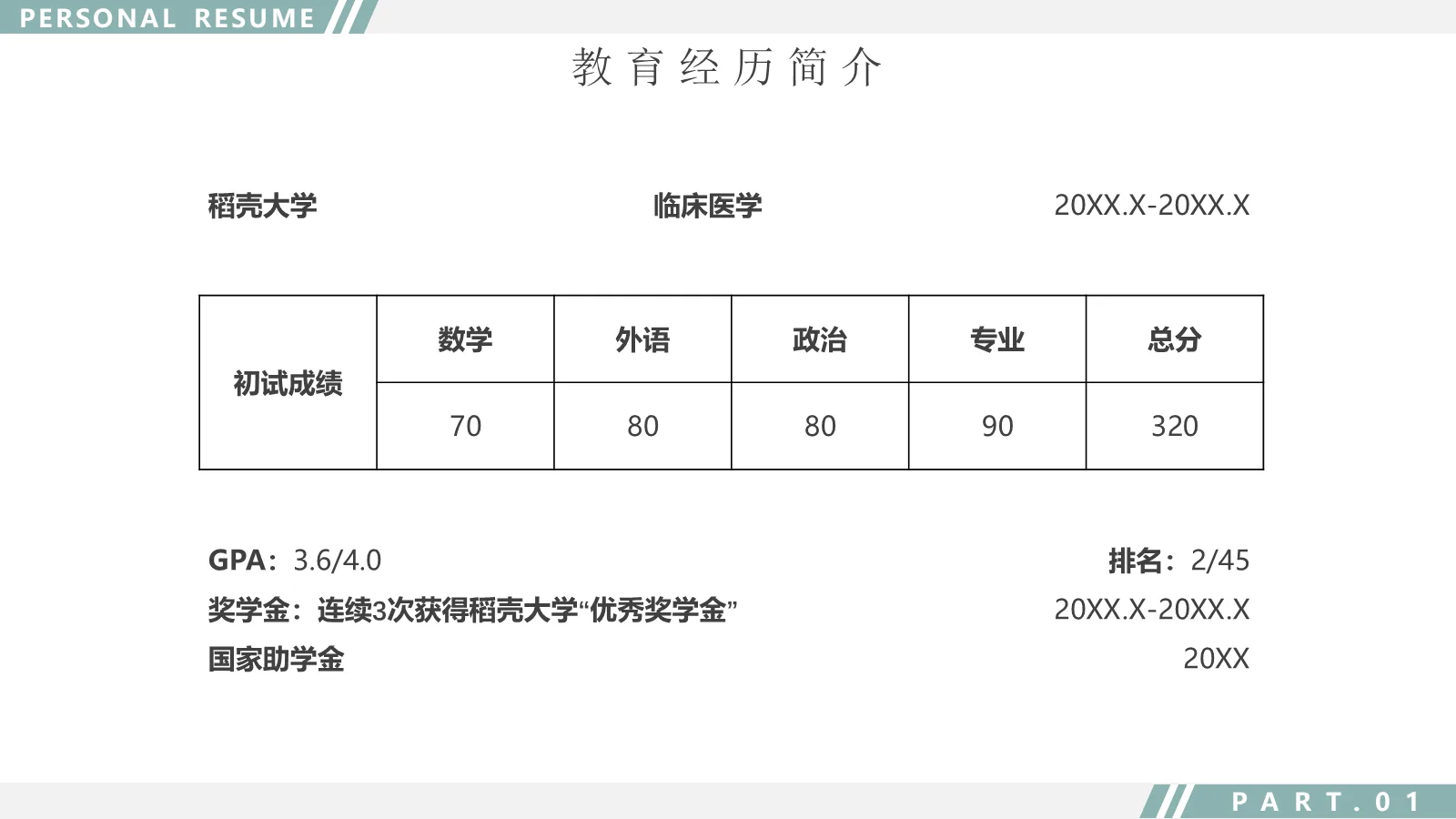 研究生复试PPT模板 第 8 页预览图