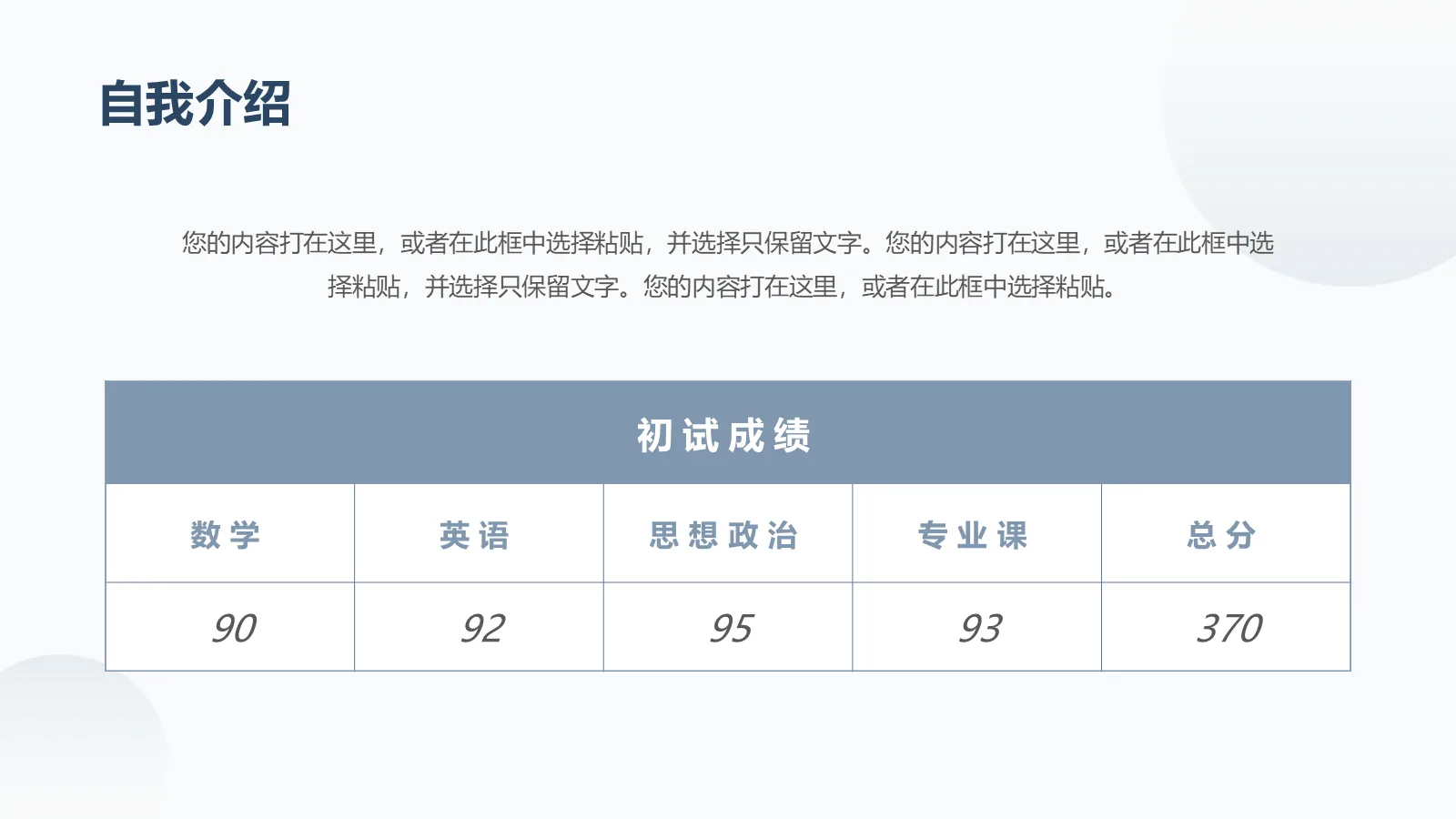 研究生复试面试PPT模板 第 5 页预览图