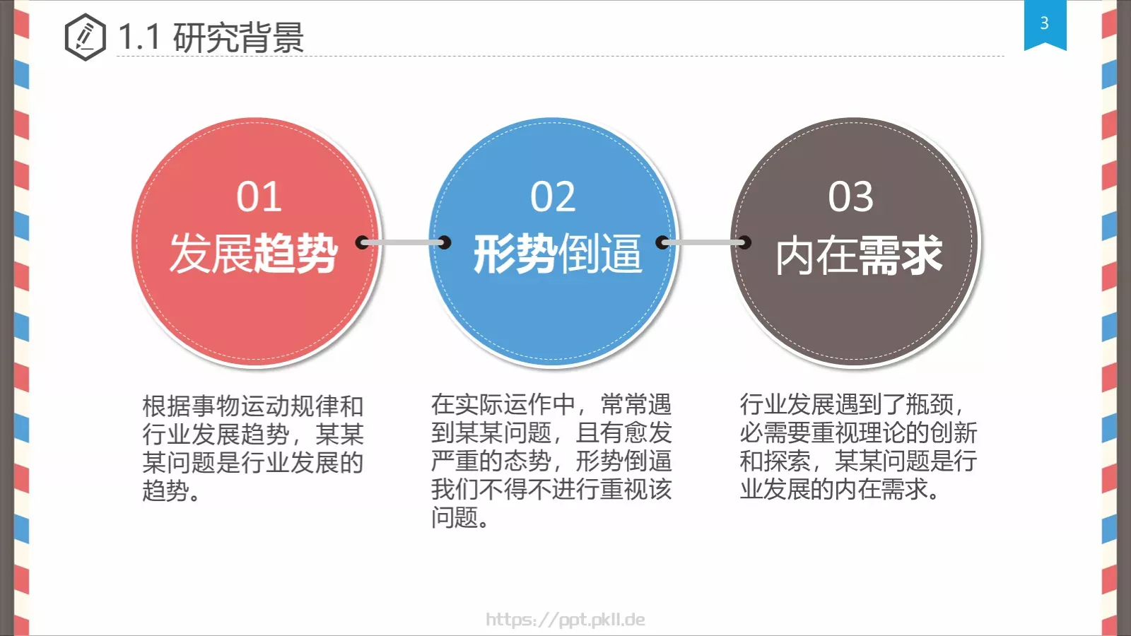 创意信件风格论文答辩PPT模板 第 3 页缩略图