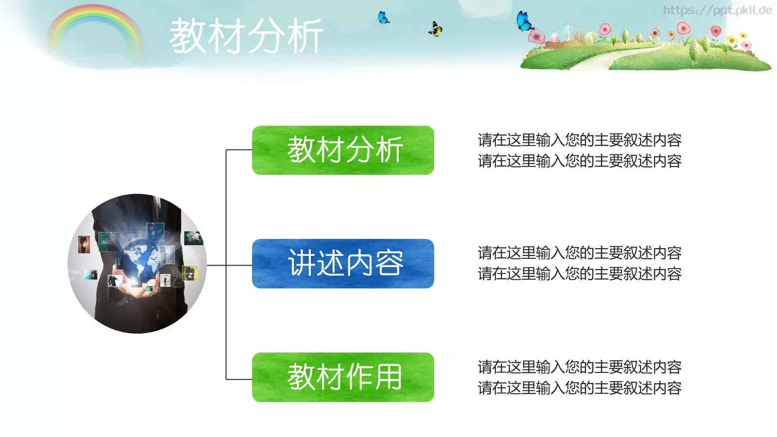 教育说课PPT模板 第 4 页缩略图