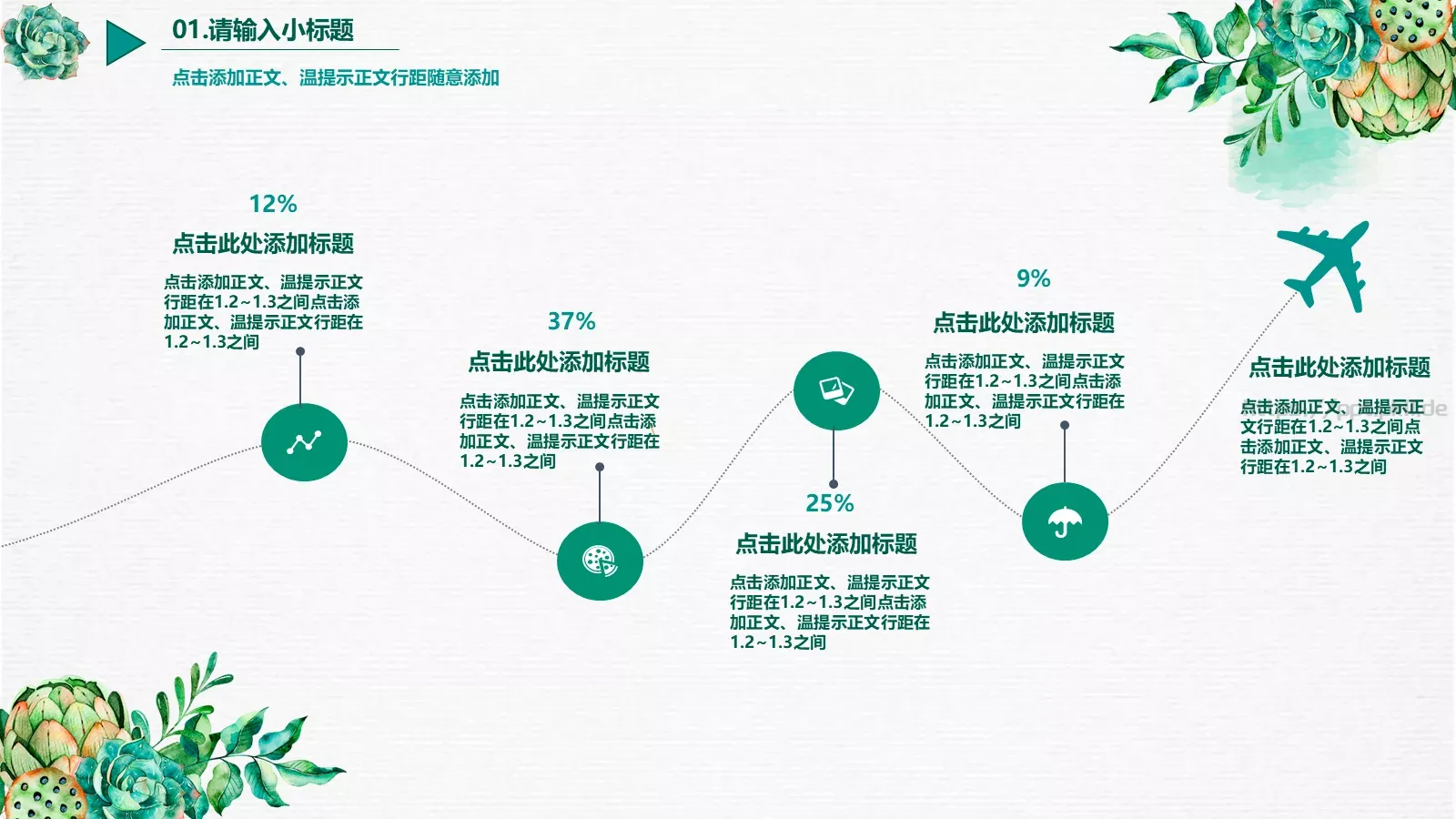 商务汇报水彩PPT模板 第 5 页预览图