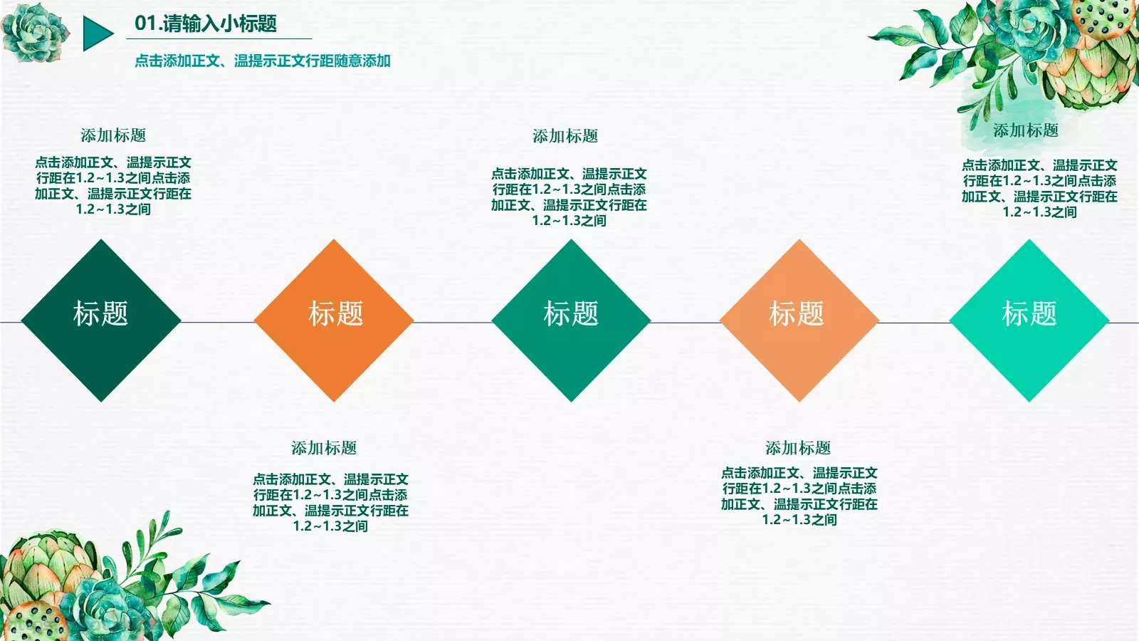 商务汇报水彩PPT模板 第 7 页预览图