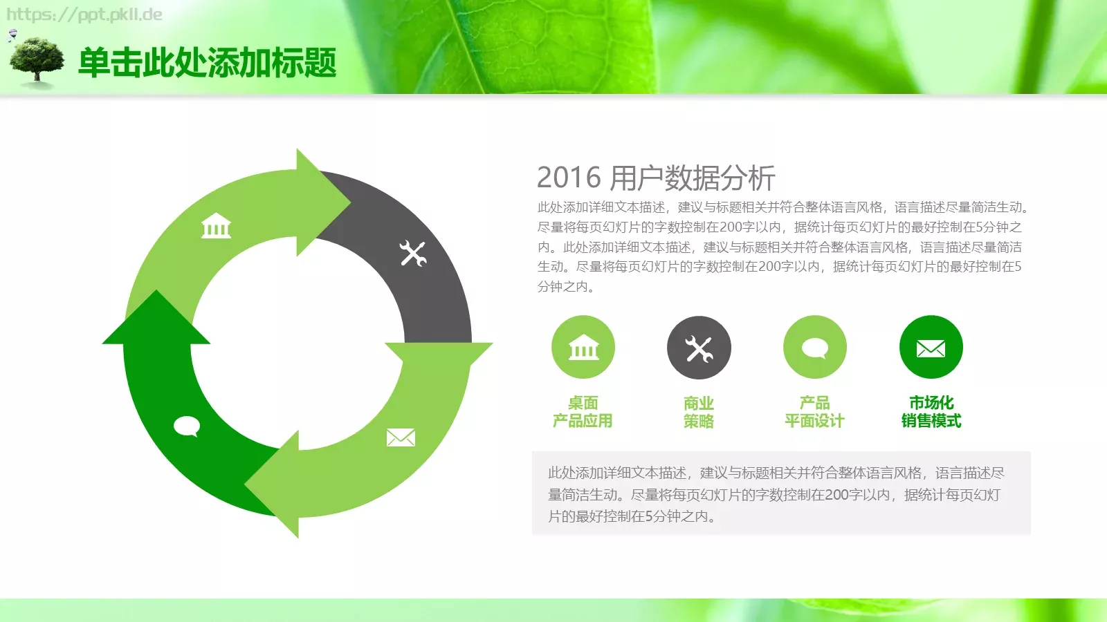 绿色树叶课件模板 第 23 页预览图