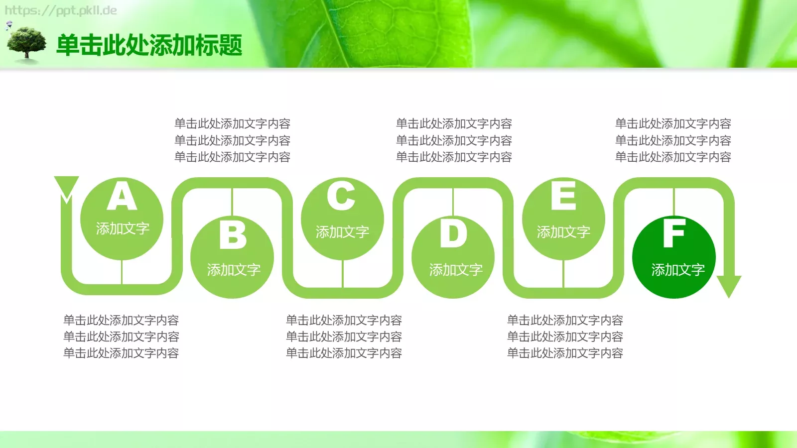 绿色树叶课件模板 第 33 页预览图
