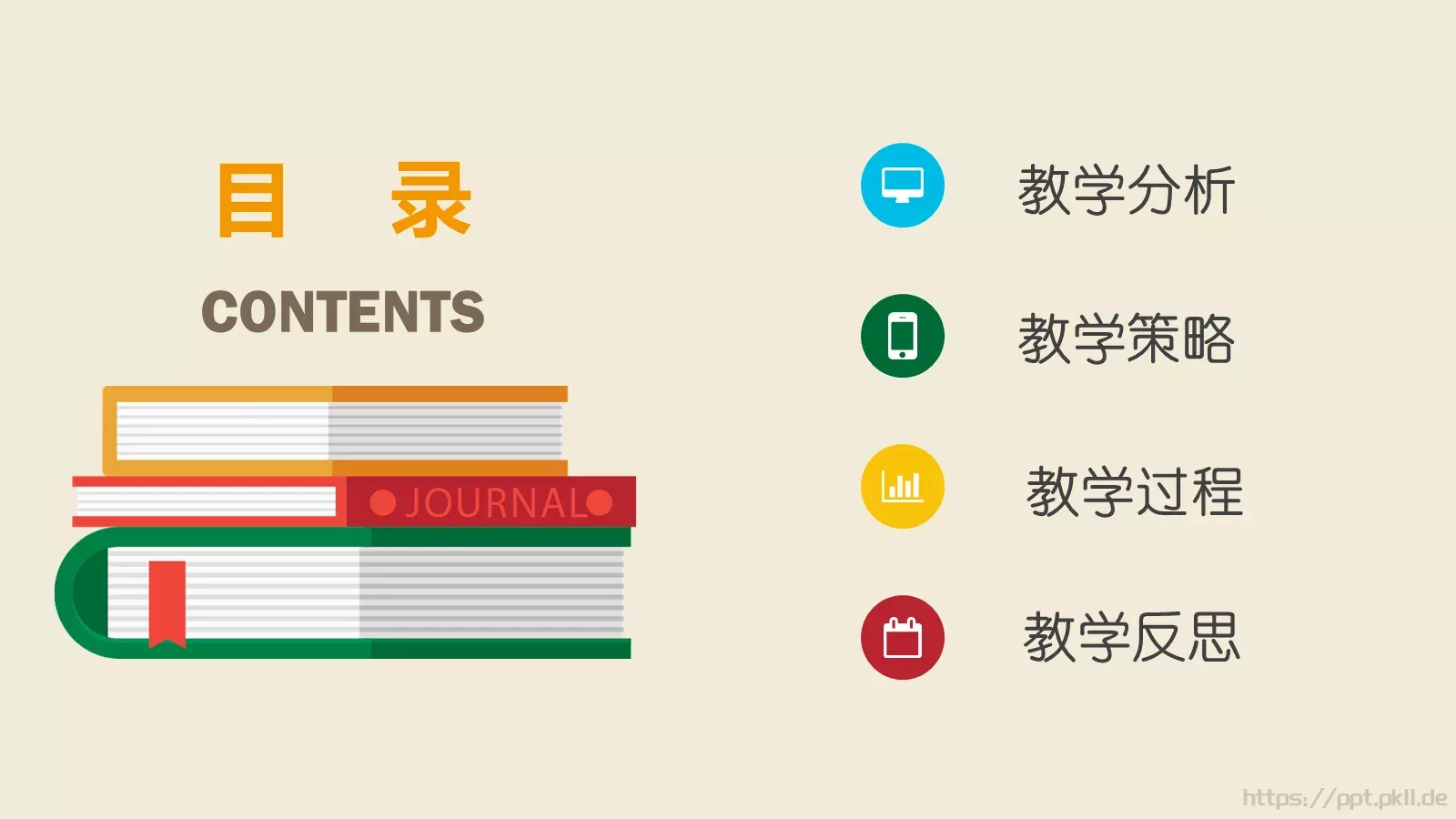 扁平教育教学说课PPT模板 第 2 页缩略图