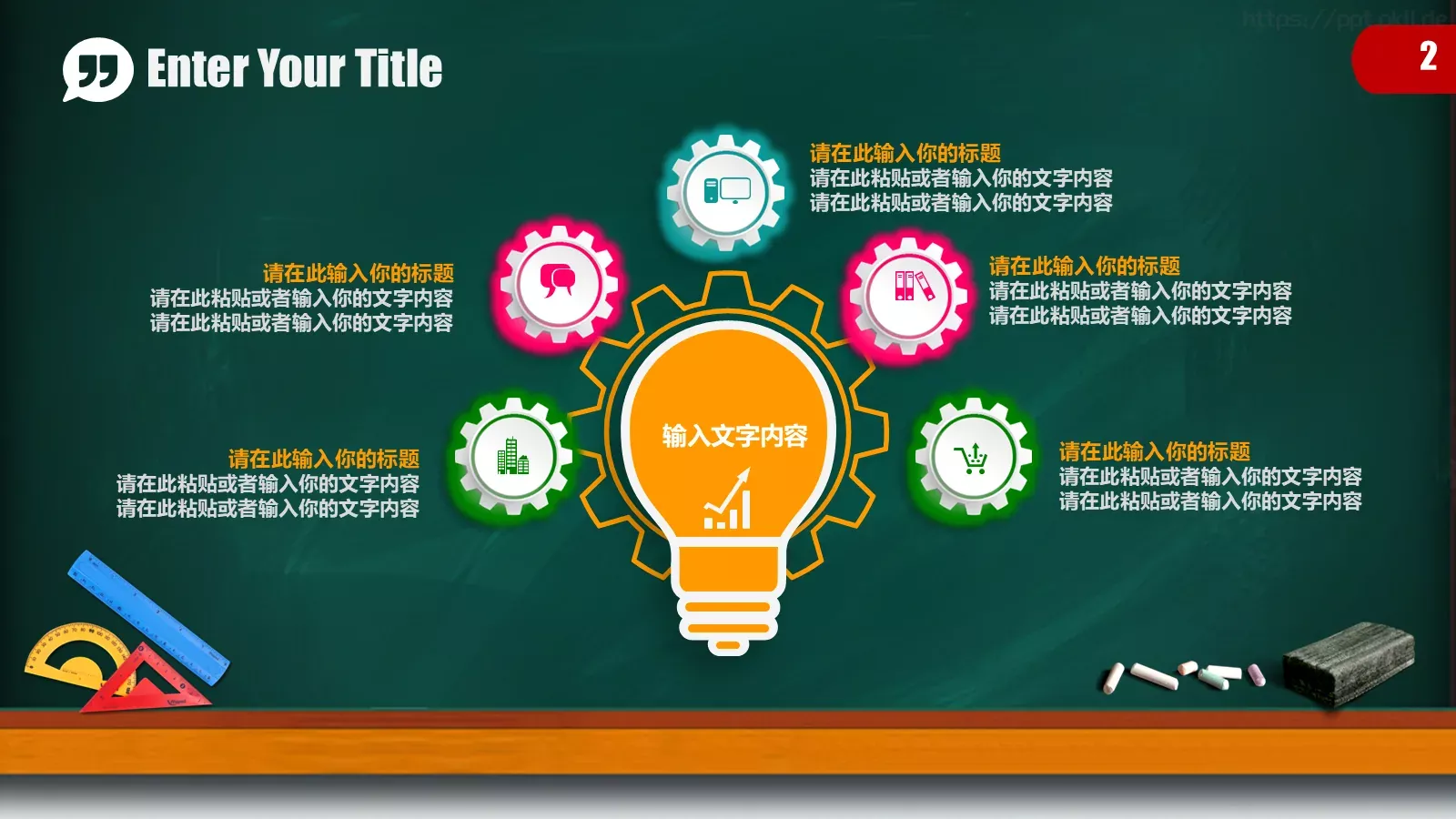 儿童卡通黑板教育培训PPT模板 第 2 页缩略图