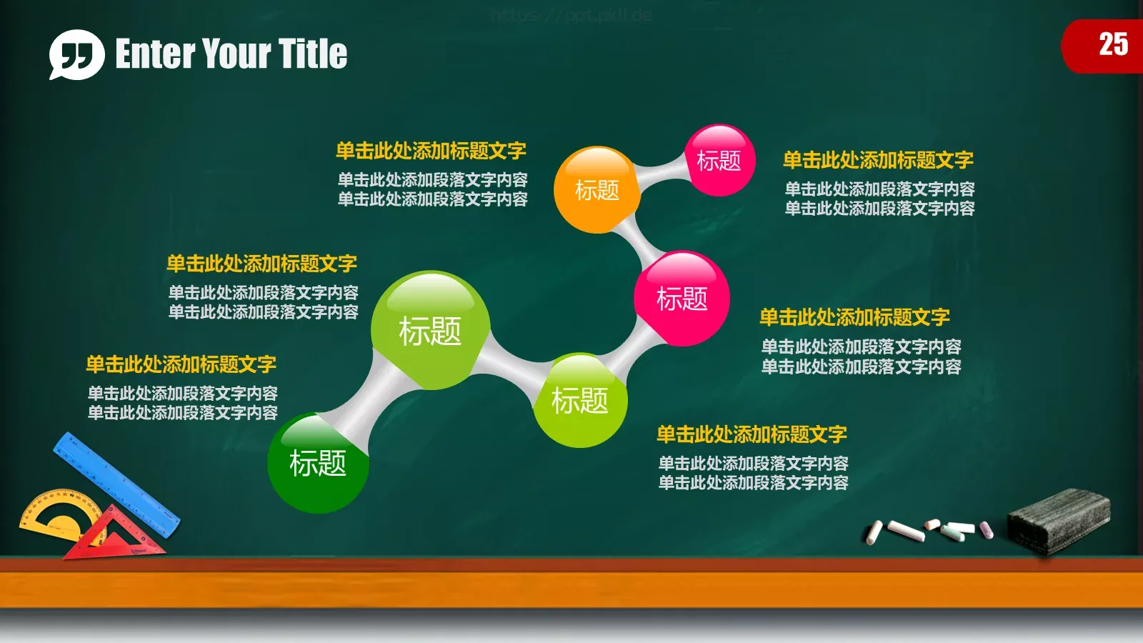 儿童卡通黑板教育培训PPT模板 第 25 页预览图