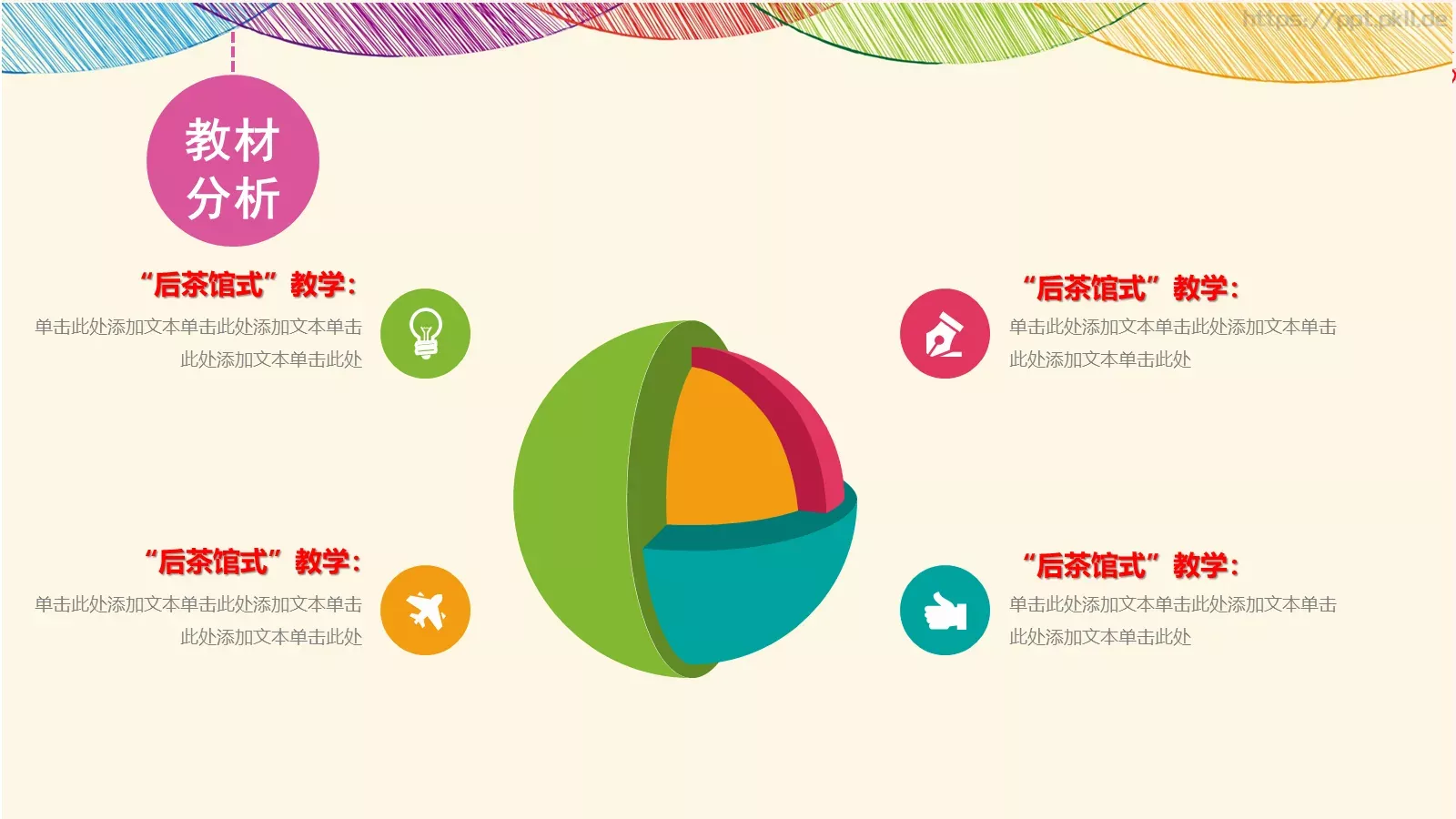 七彩教师说课动态PPT模板 第 5 页预览图