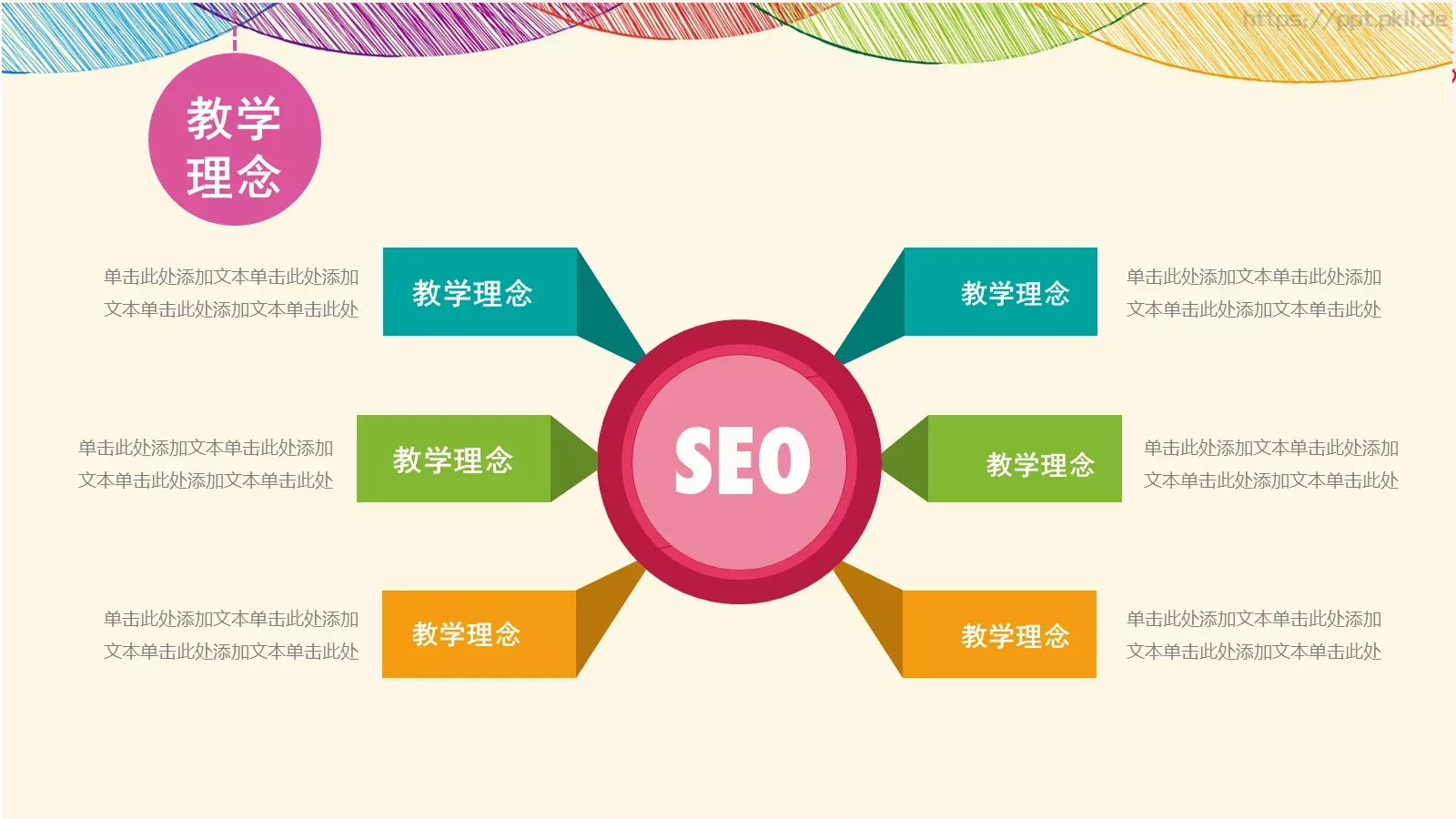 七彩教师说课动态PPT模板 第 13 页预览图