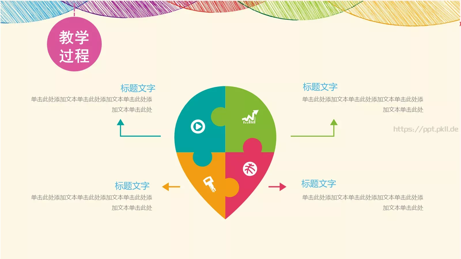 七彩教师说课动态PPT模板 第 19 页预览图