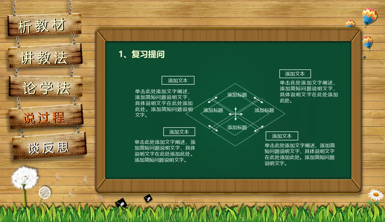 教师通用说课PPT模板 第 13 页预览图