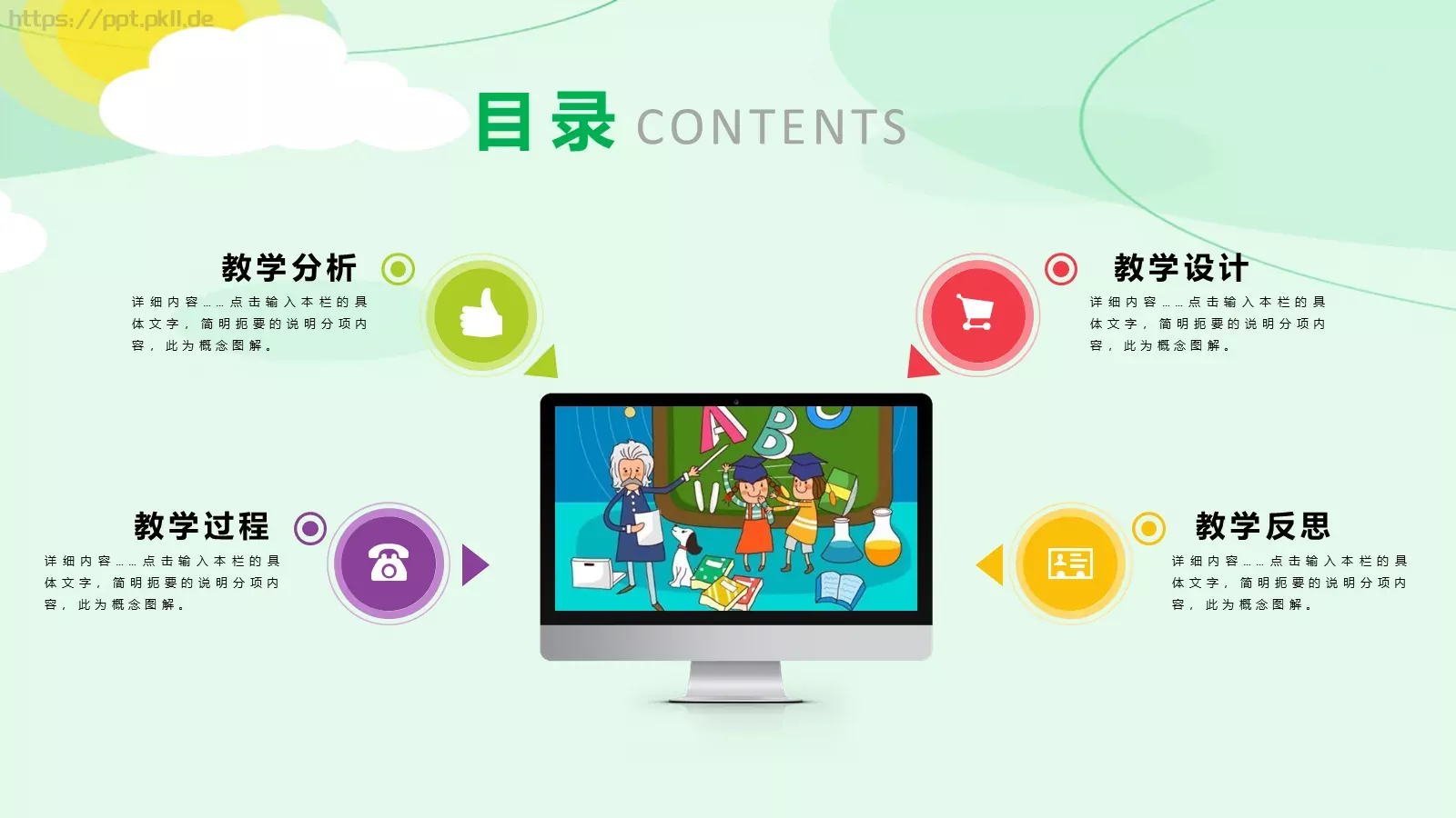 教师说课教学汇报PPT模板 第 2 页缩略图