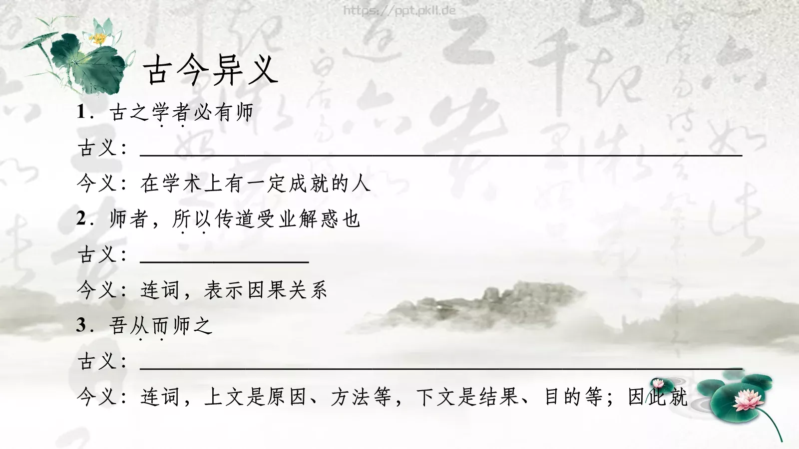 韩愈课前预习教学说课PPT模板 第 11 页预览图