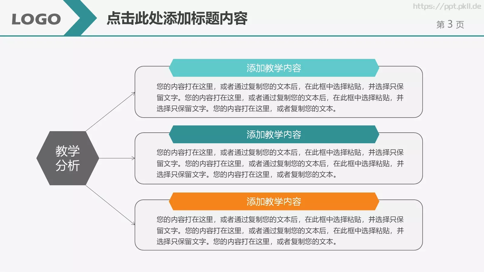 教学说课汇报PPT模板 第 3 页缩略图