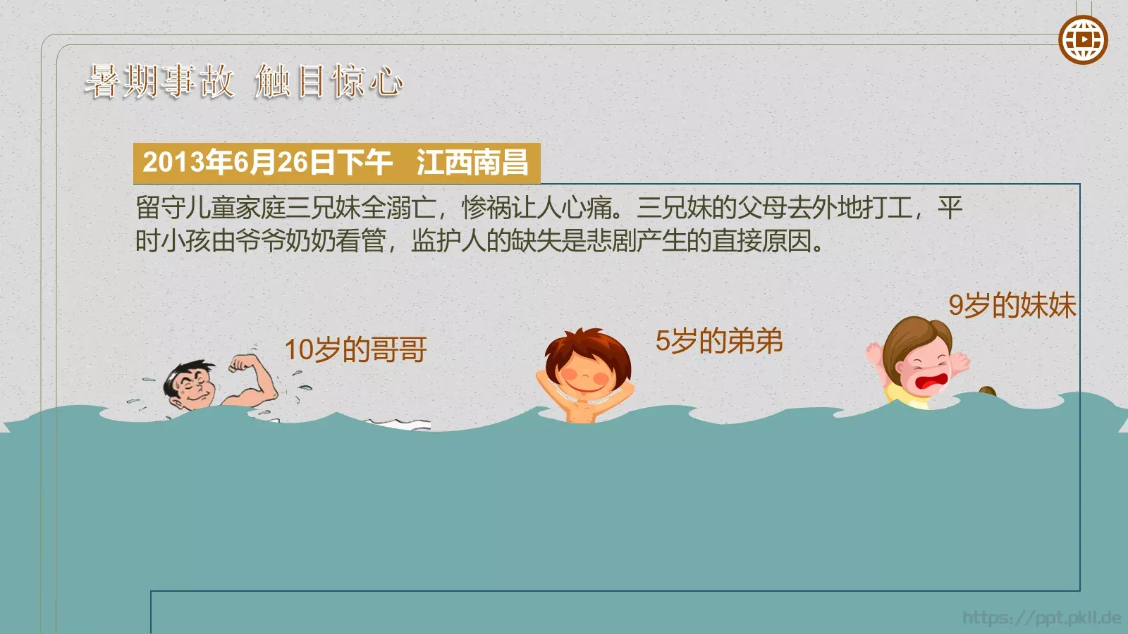 儿童暑期安全教育培训PPT模板 第 3 页缩略图
