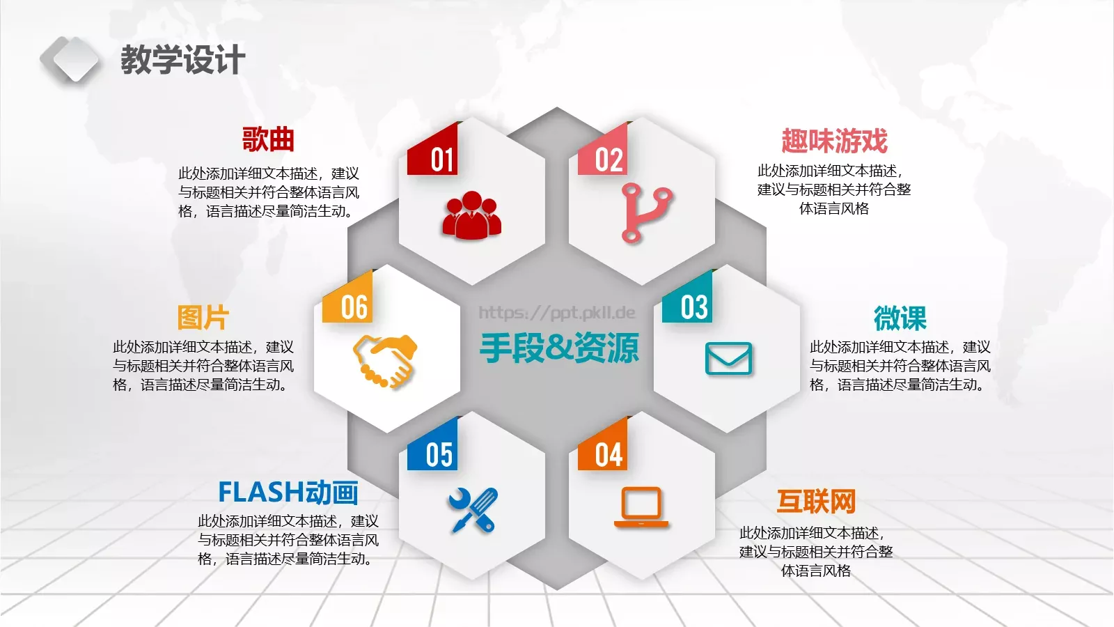 教学设计完整框架PPT模板 第 13 页预览图