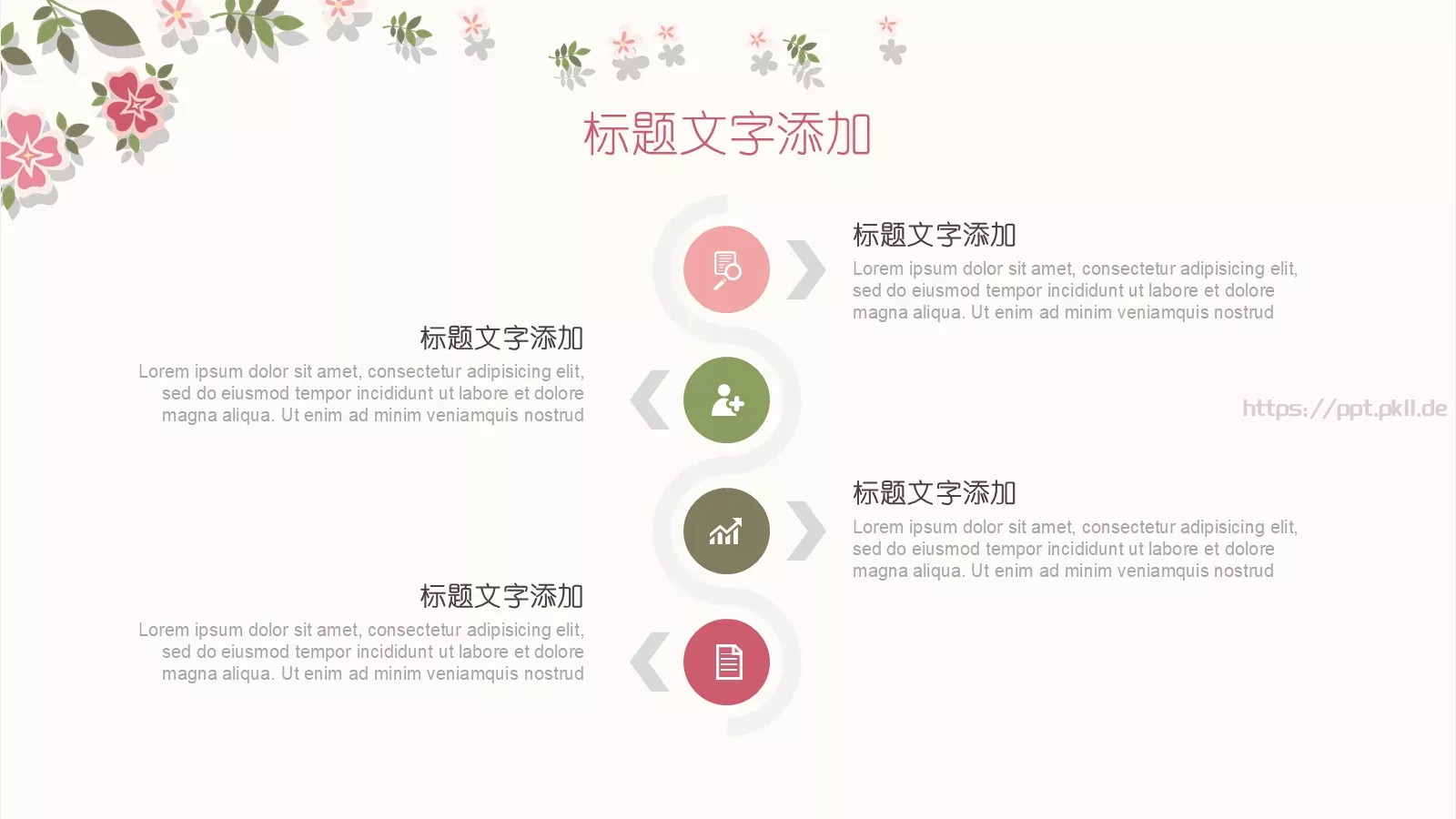 唯美清新花朵教学说课汇报PPT模板 第 6 页预览图