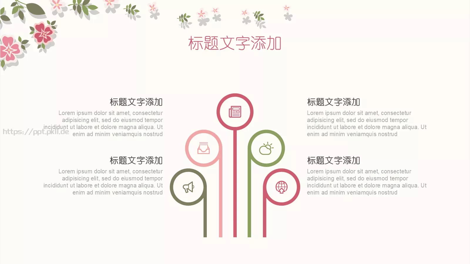 唯美清新花朵教学说课汇报PPT模板 第 18 页预览图