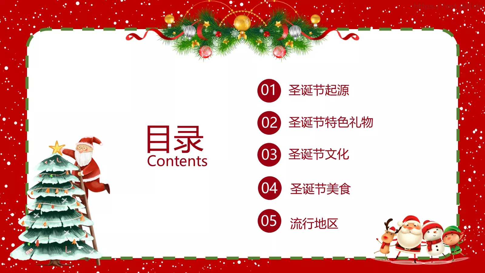 圣诞节PPT模板 第 2 页缩略图