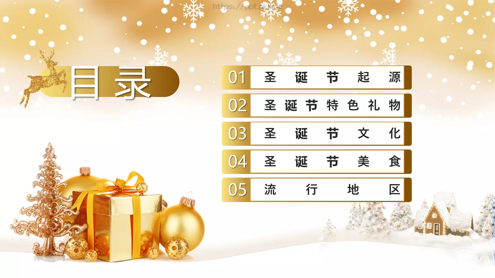 圣诞节PPT模板 第 2 页缩略图