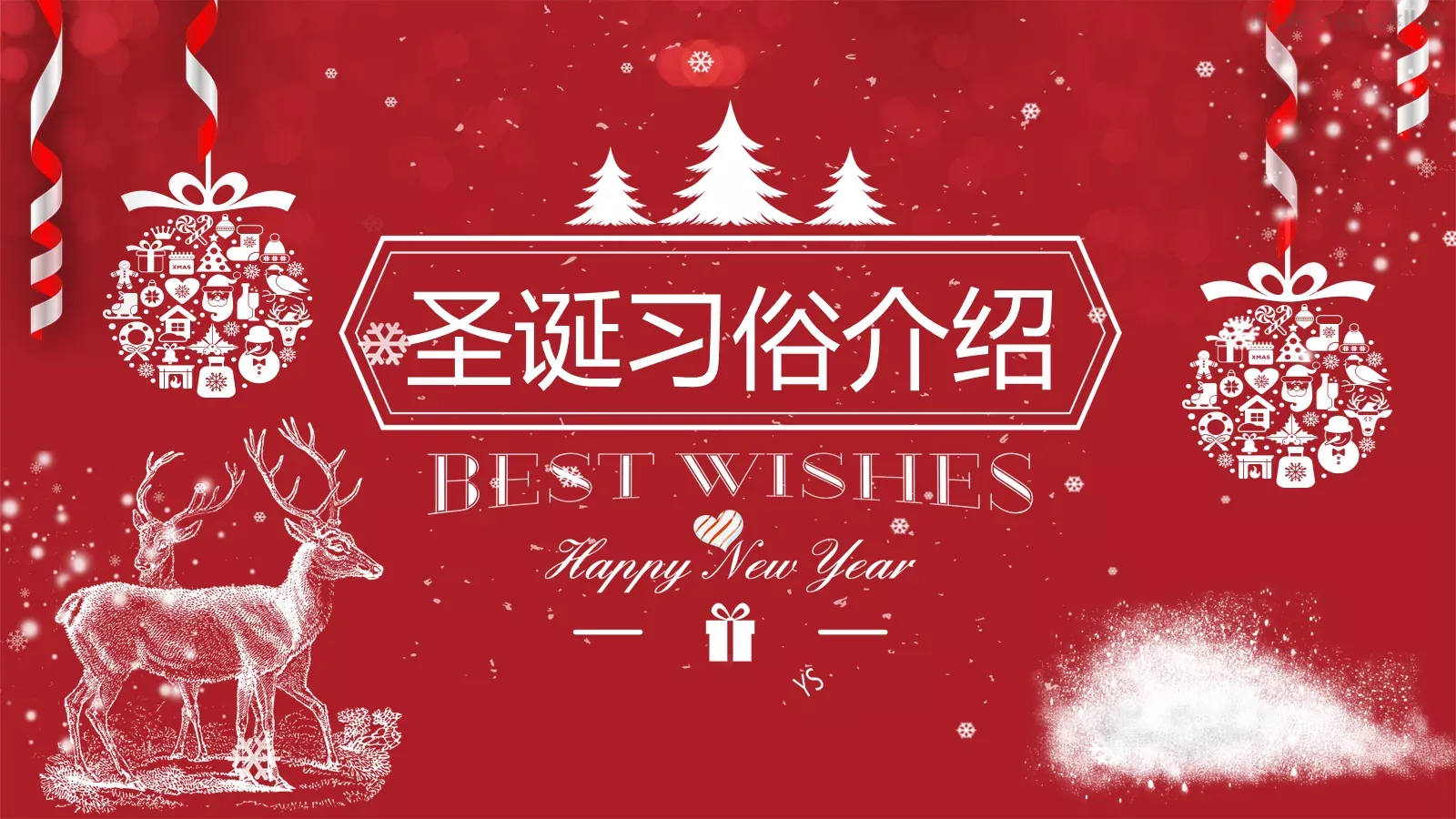 圣诞习俗介绍PPT模板 封面图