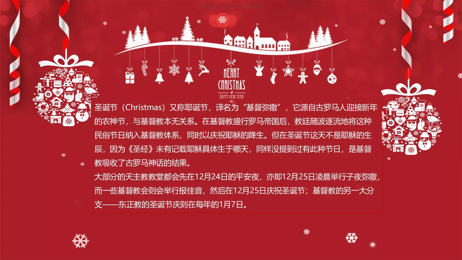 圣诞习俗介绍PPT模板 第 2 页缩略图