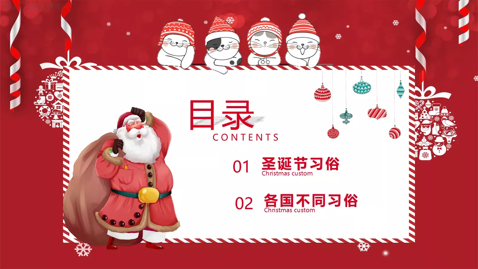 圣诞习俗介绍PPT模板 第 3 页缩略图