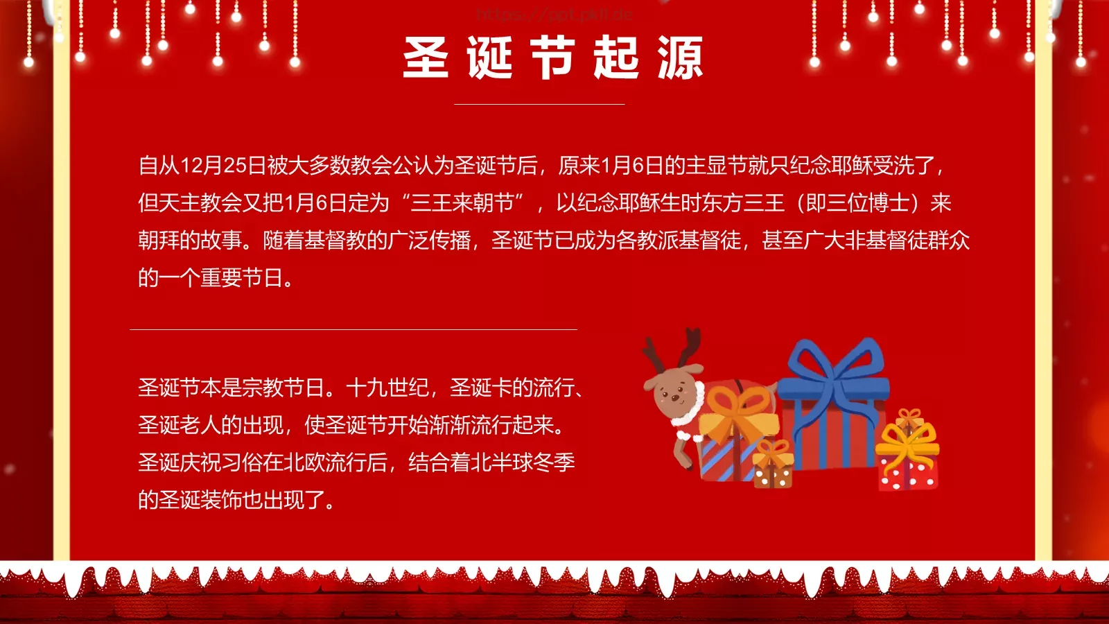 圣诞节节日介绍PPT模板 第 11 页预览图
