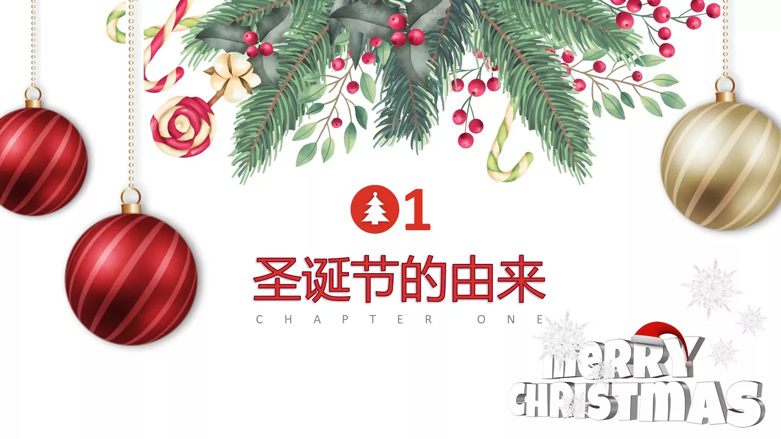 圣诞快乐PPT模板 第 3 页缩略图