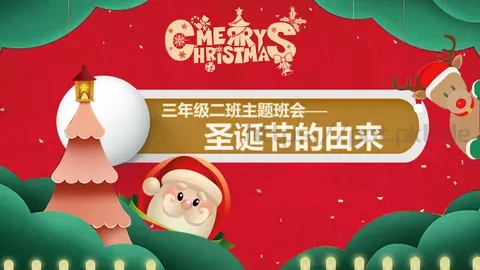 圣诞节的由来主题班会PPT模板 缩略图