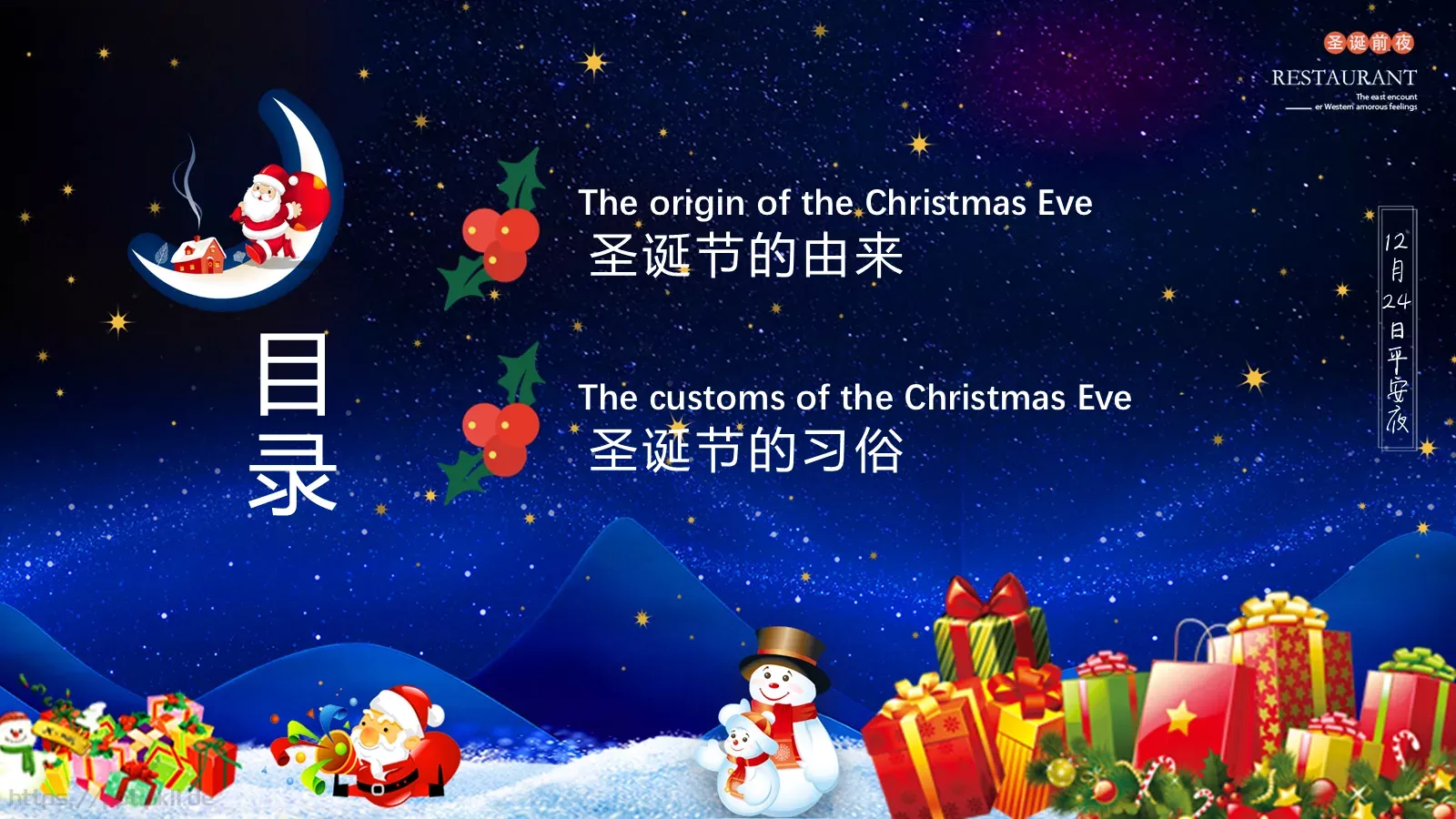 平安夜英文介绍课件 第 2 页缩略图
