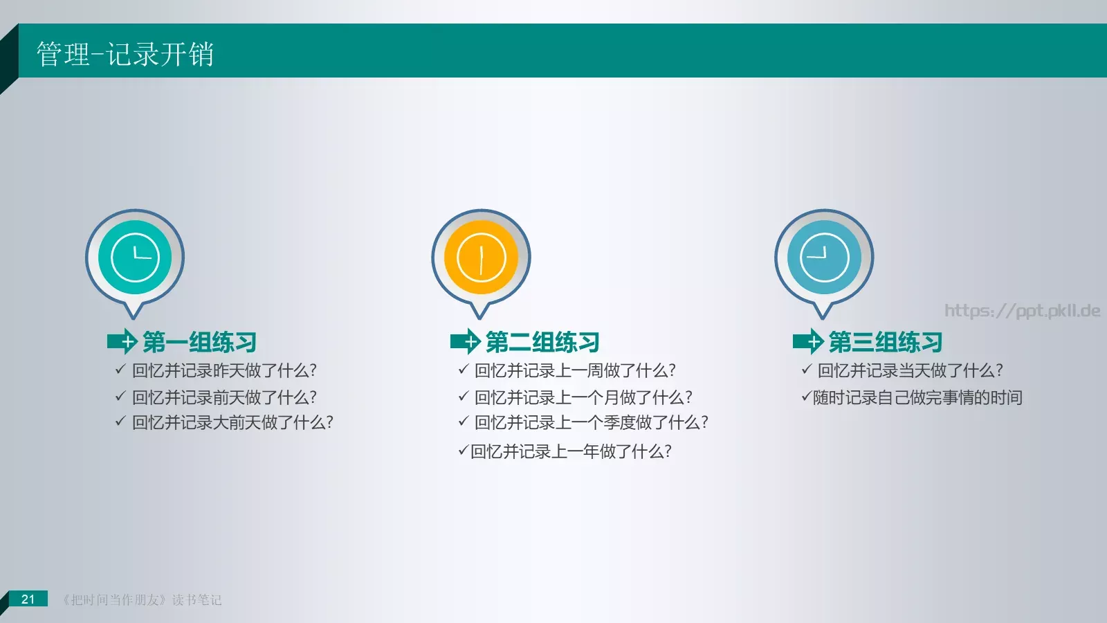 把时间当作朋友产品介绍PPT模板 第 21 页预览图