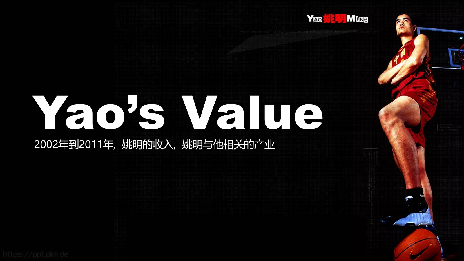 姚明的收入分析PPT模板 封面图
