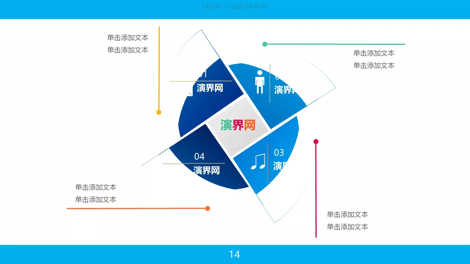 蓝色系商务汇报PPT模板 第 14 页预览图