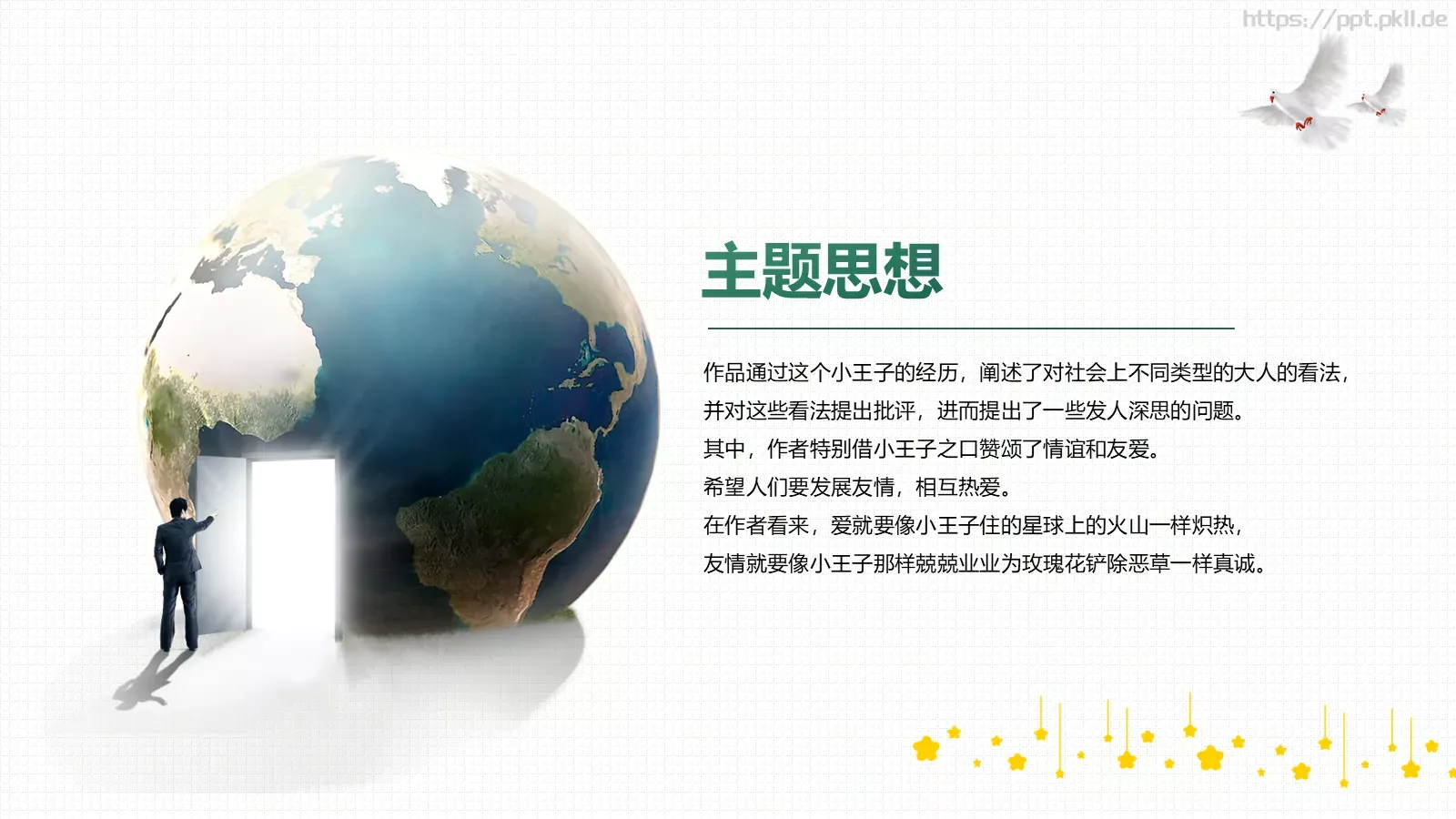《小王子》读书笔记PPT模板 第 10 页预览图