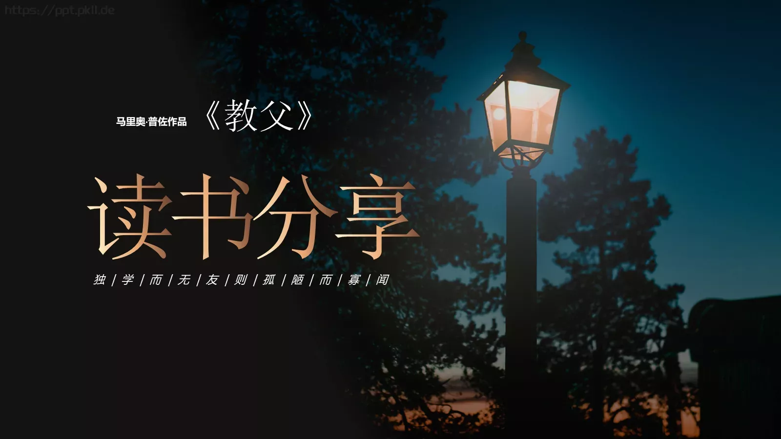 《教父》读书笔记PPT模板 封面图