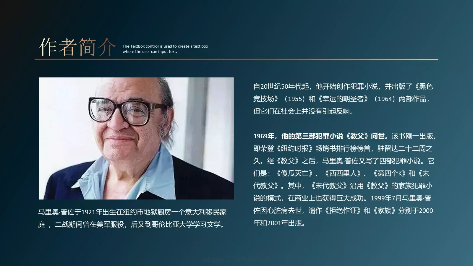 《教父》读书笔记PPT模板 第 4 页缩略图