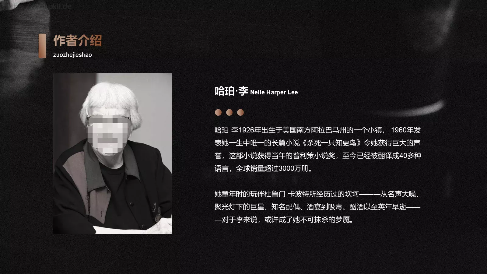 《杀死一只知更鸟》读书笔记阅读分享PPT模板 第 5 页预览图