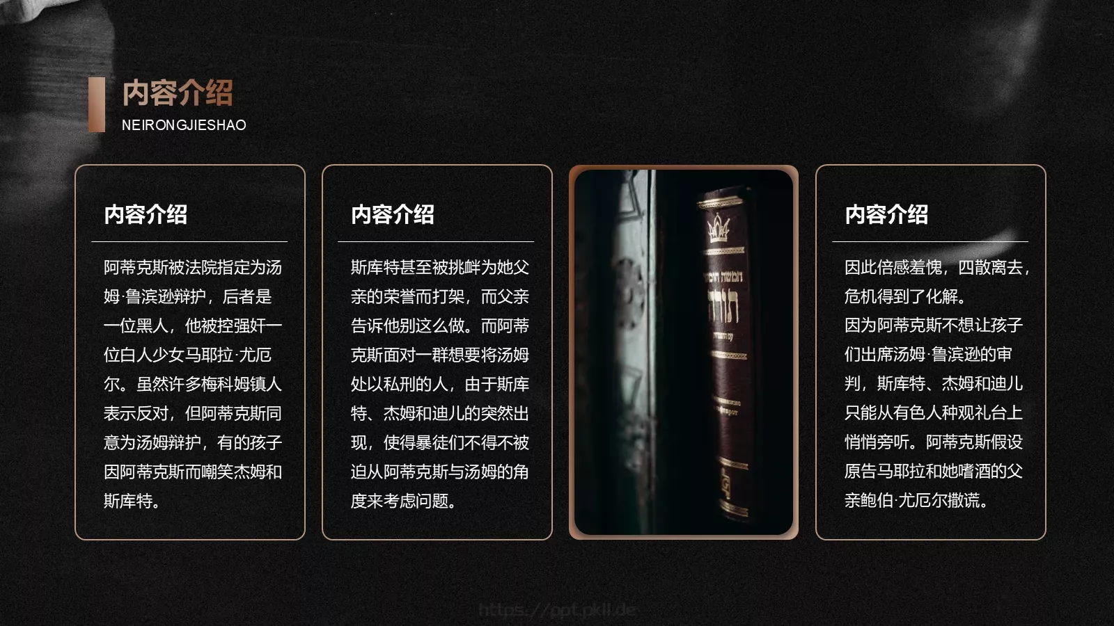 《杀死一只知更鸟》读书笔记阅读分享PPT模板 第 11 页预览图