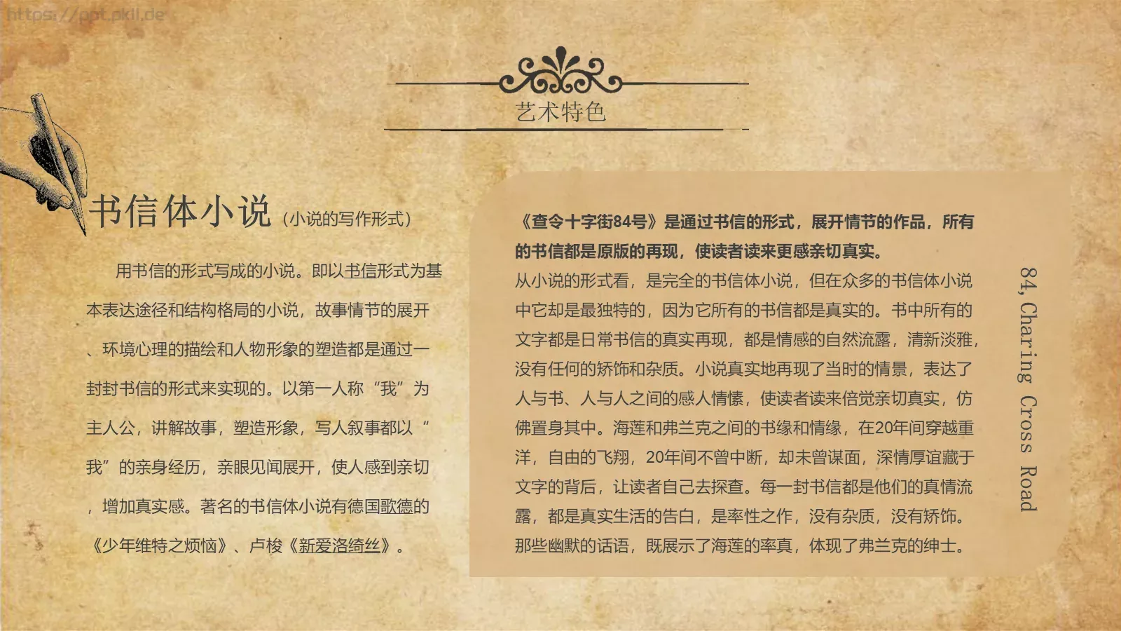 《查令十字街84号》读书笔记PPT模板 第 9 页预览图