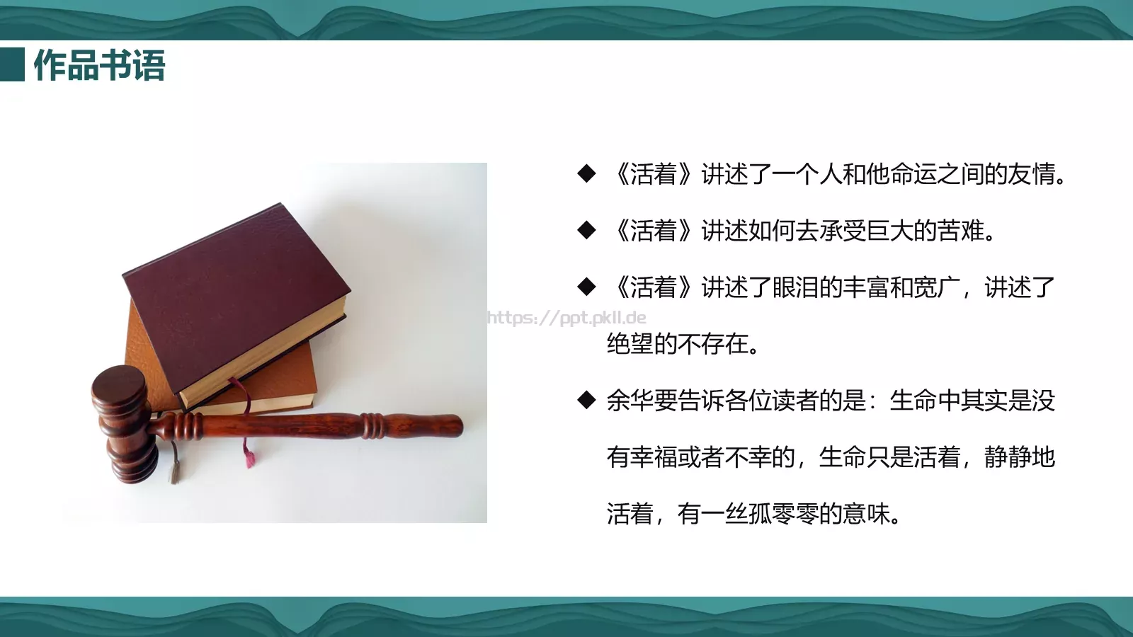《活着》读书分享PPT模板 第 6 页预览图
