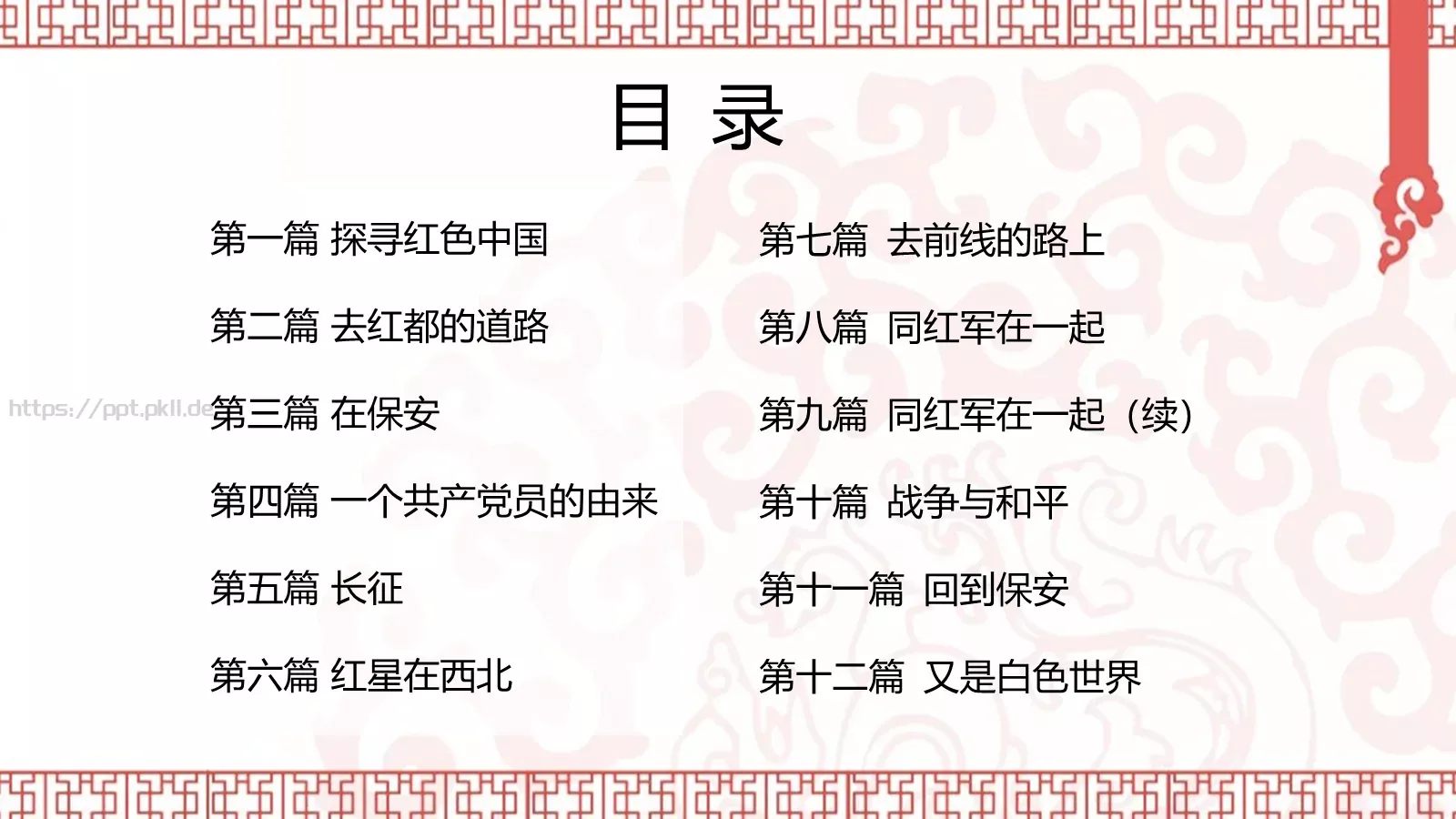 《红星照耀中国》读书笔记PPT模板 第 6 页预览图
