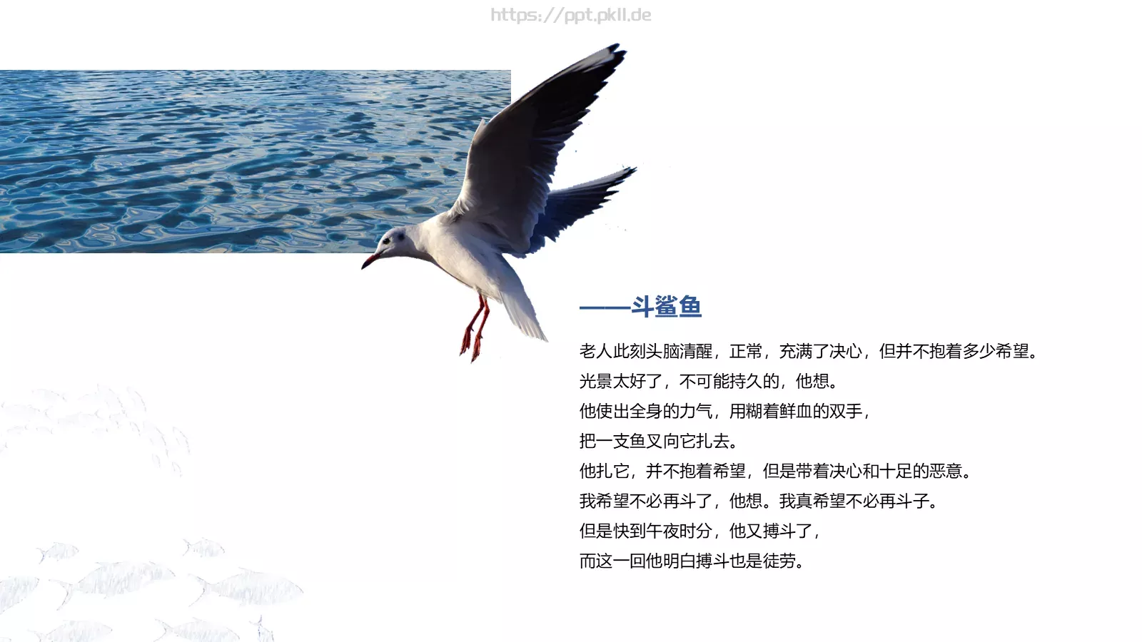 《老人与海》读书笔记PPT模板 第 9 页预览图