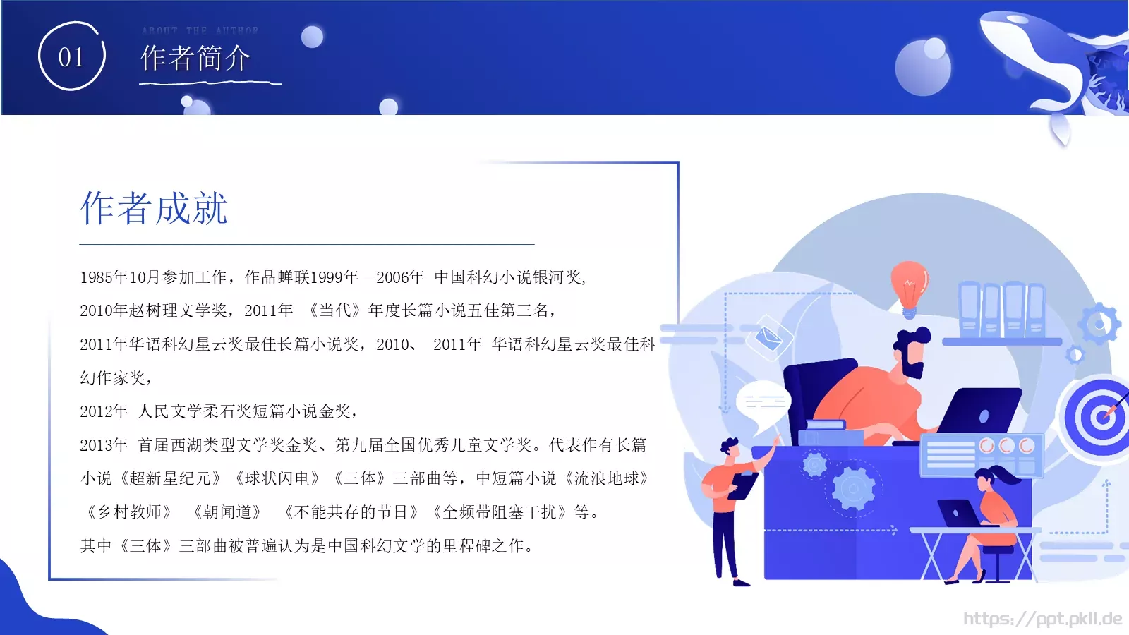 动画绘本演讲人介绍PPT模板 第 5 页预览图