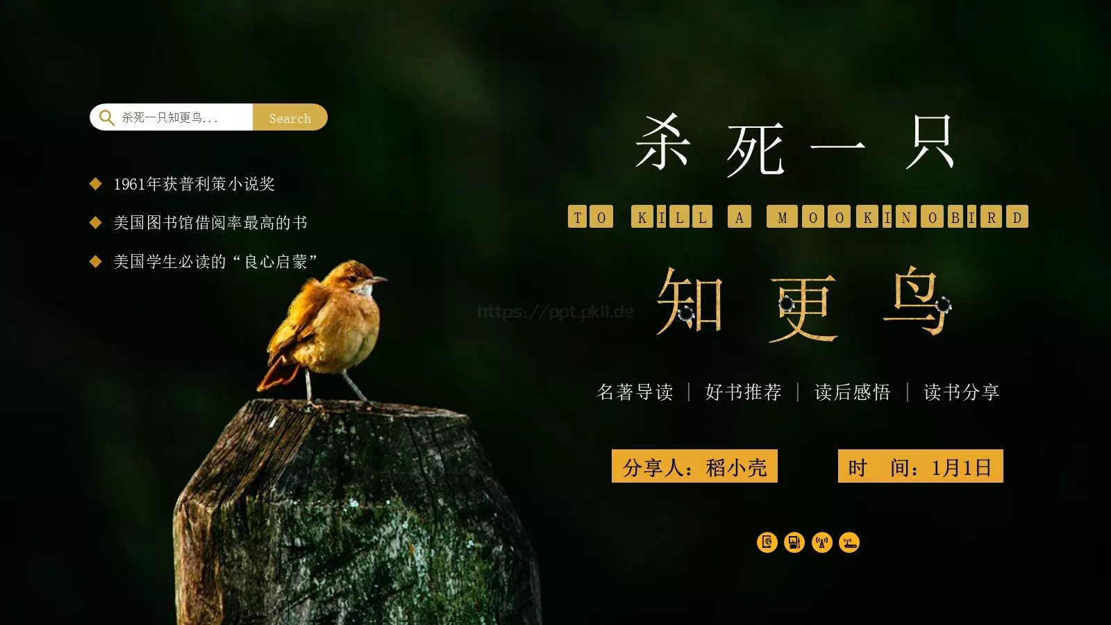杀死一只知更鸟PPT模板 第 1 页缩略图