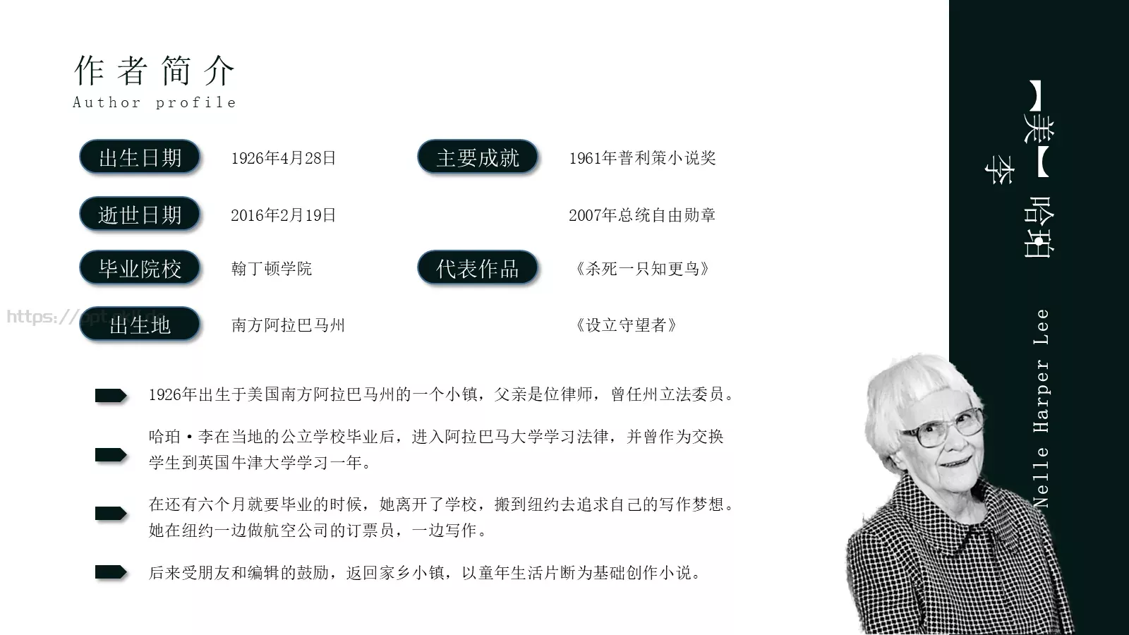 杀死一只知更鸟PPT模板 第 4 页缩略图